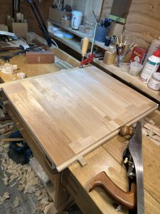 door in production made with veneered hemlock