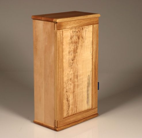wall cabinet made with maple, white oak, ash and goncalo alves