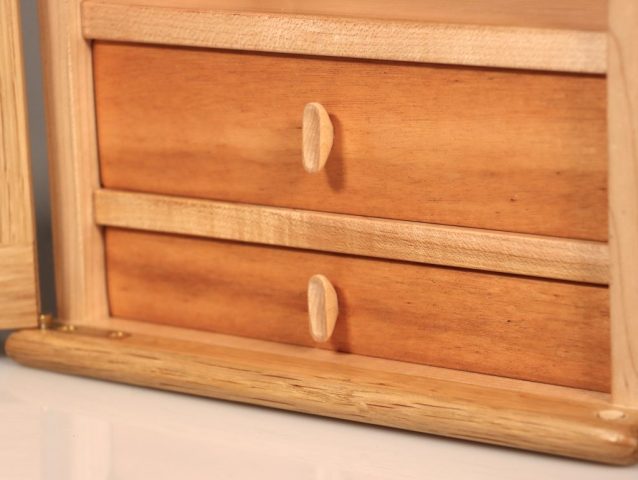 wall cabinet made with maple, white oak, ash and goncalo alves