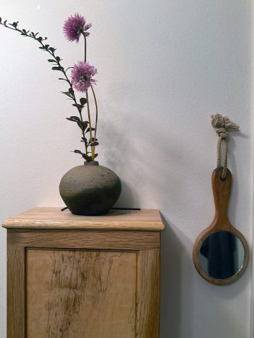 wall cabinet made with maple, white oak, ash and goncalo alves